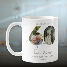 Elegantes 60. Hochzeitstag 2 Foto Kaffeetasse