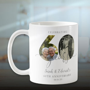 Elegantes 60. Hochzeitstag 2 Foto Kaffeetasse