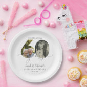 Elegantes 60. Hochzeitstag 2 Foto Pappteller (Party)