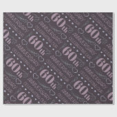 Elegantes 60. Hochzeitstag Lila Geschenkpapier (Flach)