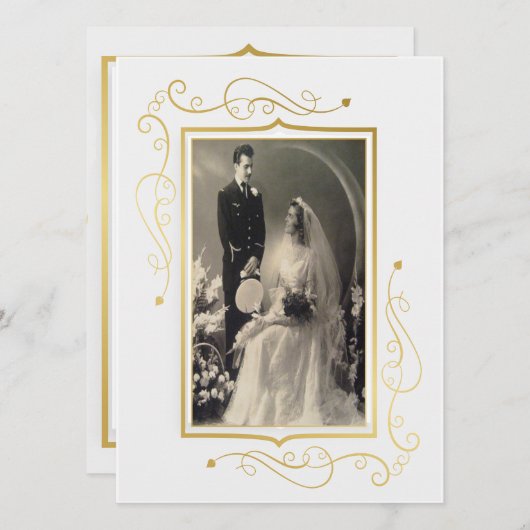 Elegantes 60-jähriges Jubiläum Einladung (Vorne/Hinten)