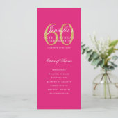 Elegantes 60. Programm Gold Hot Pink Menü+Vielen D (Stehend Vorderseite)