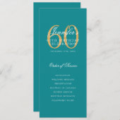 Elegantes 60. Programm Gold Türkis Menü+Vielen Dan (Vorne/Hinten)