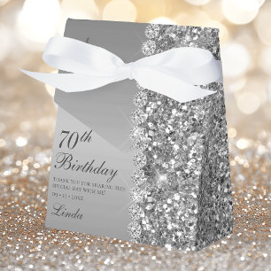 Elegantes 70. Geburtstags-Danksagung in Silber Geschenkschachtel