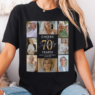 Elegantes 70. Geburtstags-Foto-Collage-T-Shirt T-Shirt