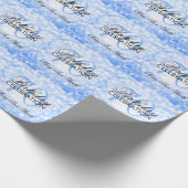 Elegantes 70. Geburtstags-Party-blaue Geschenkpapier (Ecke)