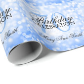 Elegantes 70. Geburtstags-Party-blaue Geschenkpapier (Rolleneckpunkt)