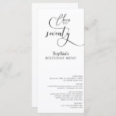 Elegantes 70. Geburtstagsmenü Menükarte (Vorne/Hinten)