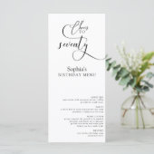 Elegantes 70. Geburtstagsmenü Menükarte (Stehend Vorderseite)