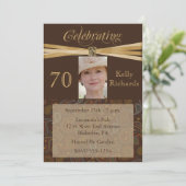 Elegantes 70. Geburtstagsparty Foto Einladungen (Stehend Vorderseite)