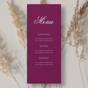 Elegantes 70. Geburtstagsparty Menü Gold Magenta Einladung
