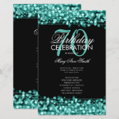 Elegantes 70. Geburtstagsparty-Programm Aquamarine (Vorne/Hinten)