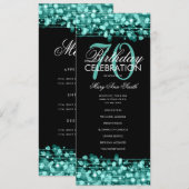 Elegantes 70. Geburtstagsparty-Programm Aquamarine Programm (Vorne/Hinten)