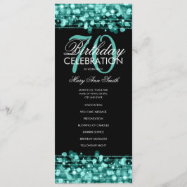 Elegantes 70. Geburtstagsparty-Programm Aquamarine Programm