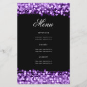 Elegantes 70. Geburtstagsparty-Programm Lila Menü (Rückseite)