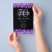Elegantes 70. Geburtstagsprogramm Lila mit Menü (Handgriff)