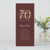 Elegantes 70. Programm Gold Burgundy Menü+Vielen D (Stehend Vorderseite)
