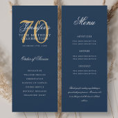 Elegantes 70. Programm Gold Navy Blue Menü+Vielen