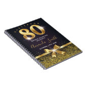 Elegantes 80. Geburtstag-Gold-Glitzer Gästebuch Notizblock (Rechte Seite)