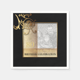 Elegantes 80. Geburtstags-Foto-Papierservietten Serviette