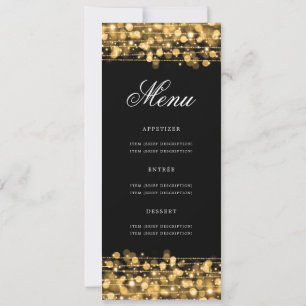 Elegantes 80. Geburtstagsparty Menü Gold Einladung