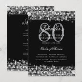 Elegantes 80. Geburtstagsparty Programm Silver Men (Vorne/Hinten)