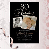 Elegantes 80. Geburtstagsskript Foto Folieneinladung