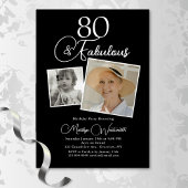 Elegantes 80. Geburtstagsskript Foto Folieneinladung