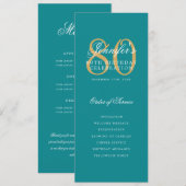 Elegantes 80. Programm Gold Turquoise Menü+Vielen  (Vorne/Hinten)