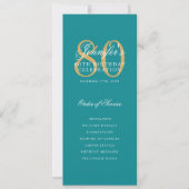 Elegantes 80. Programm Gold Turquoise Menü+Vielen  (Vorderseite)