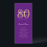 Elegantes 80th Program Gold Lila Menu Vielen Dank Einladung<br><div class="desc">Elegantes "Geburtstagsparty Program" mit einer formalen Schriftzypografie in Gold & Lila mit individuellem Programm menu Dankeschön Text.</div>