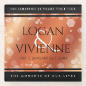 Elegantes 8. 32. Geburtstag der Bronze Glasuntersetzer (Vorderseite)