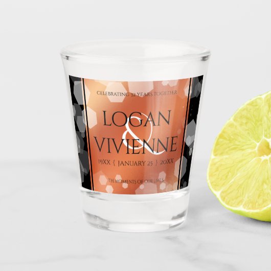 Elegantes 8. 32. Geburtstag der Bronze Schnapsglas (Vorderseite)