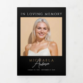 Elegantes 9-Foto-Beerdigung/Gedenkfeier Dreifach-gefaltete Programmkarte (Cover)