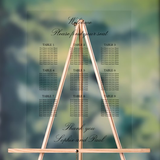 Elegantes 9 Tafelzeichen Akryllisches Zeichen Acrylschild (Neutral)