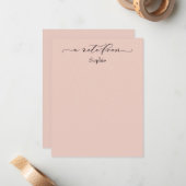 Elegantes "A Note from" einfaches Rosa Mitteilungskarte (Vorderseite/Rückseite Beispiel)