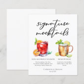 Elegantes Abend-Hochzeits-Mocktails-Menü (Vorne/Hinten)