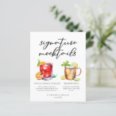 Elegantes Abend-Hochzeits-Mocktails-Menü (Stehend Vorderseite)