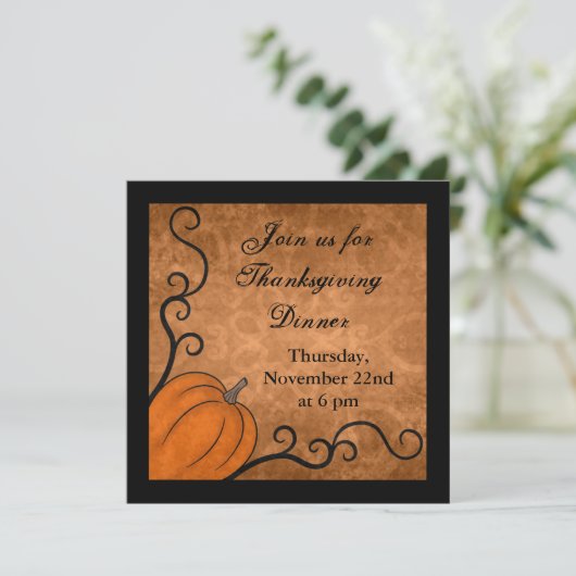 Elegantes Abendessen am Erntedank Einladung (Stehend Vorderseite)