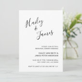 Elegantes Abendessen bei modernen Hochzeiten Probe Einladung (Stehend Vorderseite)