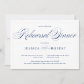 Elegantes Abendessen in Blue Pink Probe Einladung (Vorderseite)