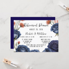 Elegantes Abendessen in Rose und Probe Einladung