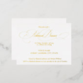 Elegantes Abendessen in zeitgenössischer Probe Folie Einladungspostkarte (Vorderseite/Rückseite)