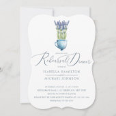 Elegantes Abendessen mit floraler Hochzeit und Pro Einladung (Vorderseite)