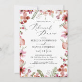 Elegantes Abendessen mit floraler Hochzeit und Pro Einladung (Vorderseite)