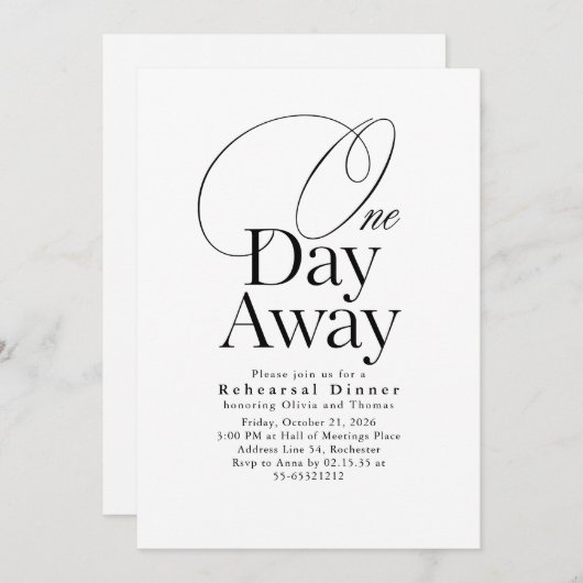 Elegantes Abendessen mit Minimalistischer Probe Einladung (Vorne/Hinten)