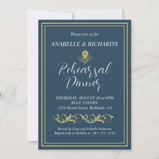 Elegantes Abendessen mit Viktorianischer Probe Einladung (Vorderseite)