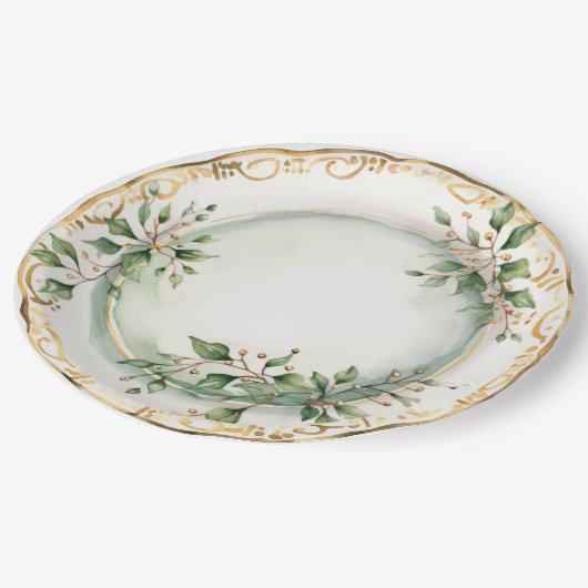 Elegantes Abendessen Pappteller (Schrägansicht)