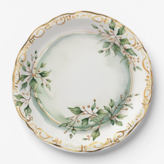 Elegantes Abendessen Pappteller (Vorderseite)