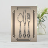 Elegantes Abendessen-Party Einladung (Stehend Vorderseite)